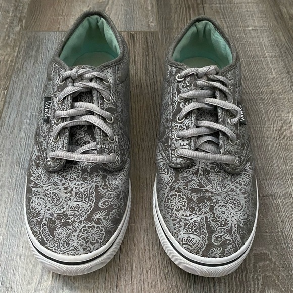 Vans Silver Floral Low Top Lace Up Sneakers 8 - Picture 2 of 8